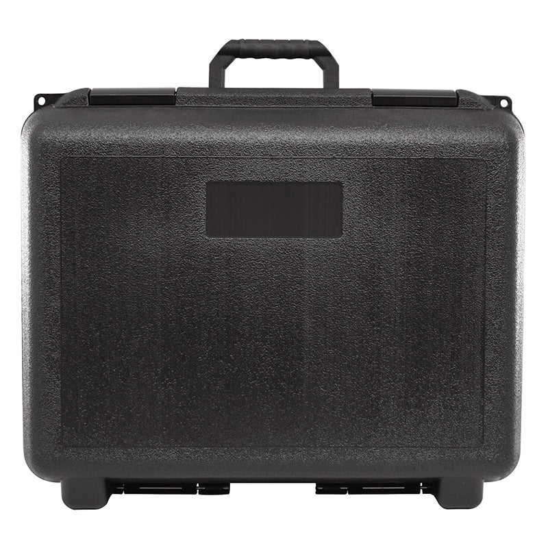 50500F Infinity 20 (FX 8.5) Pin Hinge Case with Foam Interior – Closed Front View Showing Label Area and Lock Tabs