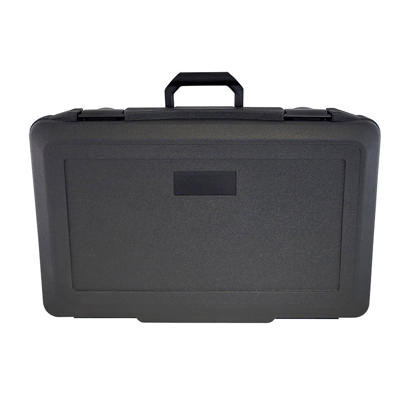 50817F Infinity 27 (FZ 8.5) Pin Hinge Case with Foam Interior – Closed Front View Showing Label Area and Lock Tabs