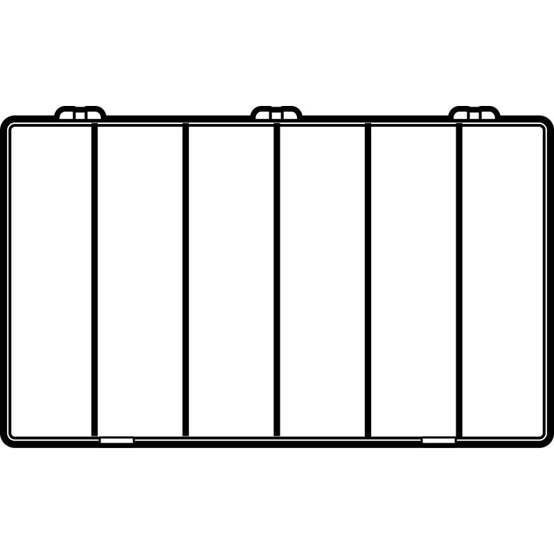 6658DK (K606D) K-Series Deep 6 compartment box top view