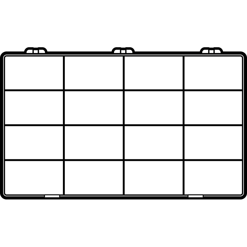 6665KB (K616R) K-Series 4 fixed compartment box with 12 removable dividers top view