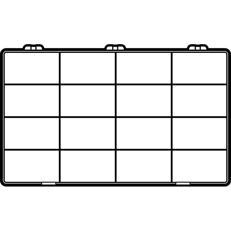 6665KB (K616R) K-Series 4 fixed compartment box with 12 removable dividers top view