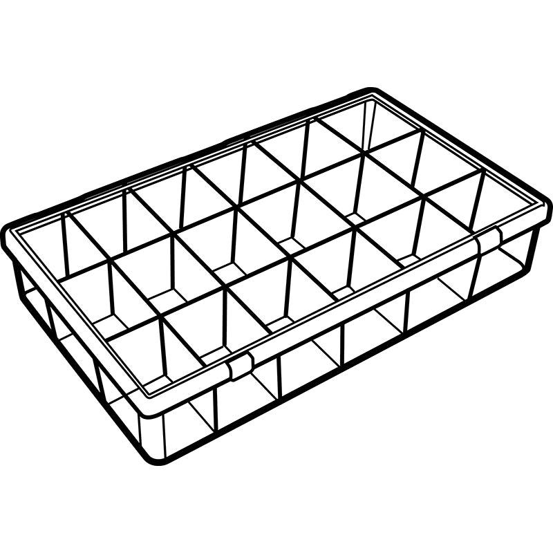 6666DK (K618D) K-Series Deep 18 compartment box closed view