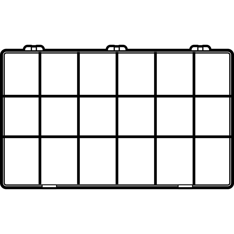 6666DK (K618D) K-Series Deep 18 compartment box top view