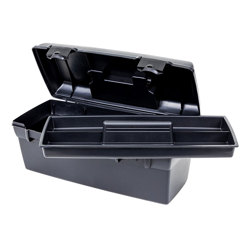 6743HS (13805-2) Lil’ Brute Toolbox with Lift-out Tray Open View with Tray Lifted Out on Base