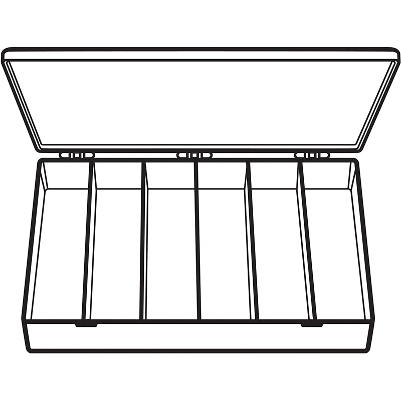 6710DB (M606D) M-Series Deep Six Compartment Box Open View