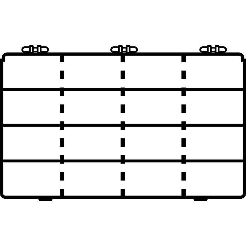 6713TF (M616R) M-Series Four Fixed Compartments with 12 Removable Dividers Box Top View