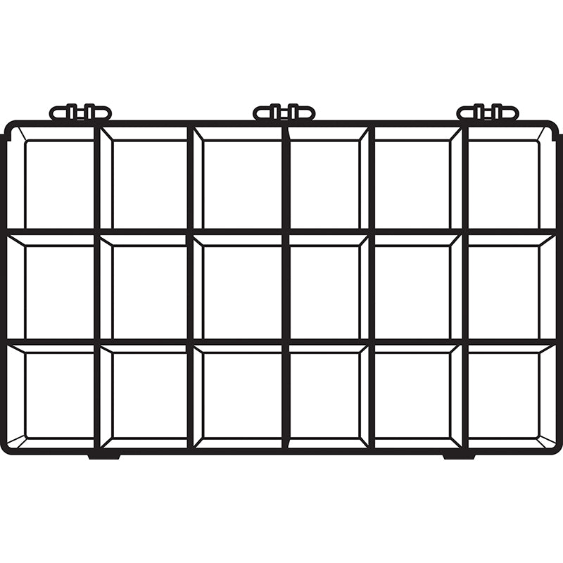 6714DB (M618D) M-Series Deep Eighteen Compartment Box Top View