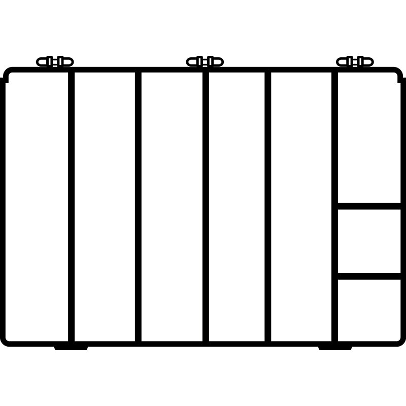 6720TF (M808) M-Series Eight Compartment Box Top View