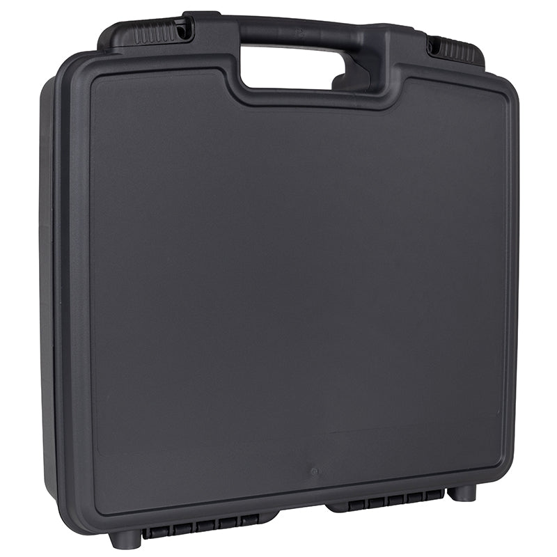 6783TC Merchant 15 Case in Black with Divided Base and Lift-out Tray Closed Front Angled View