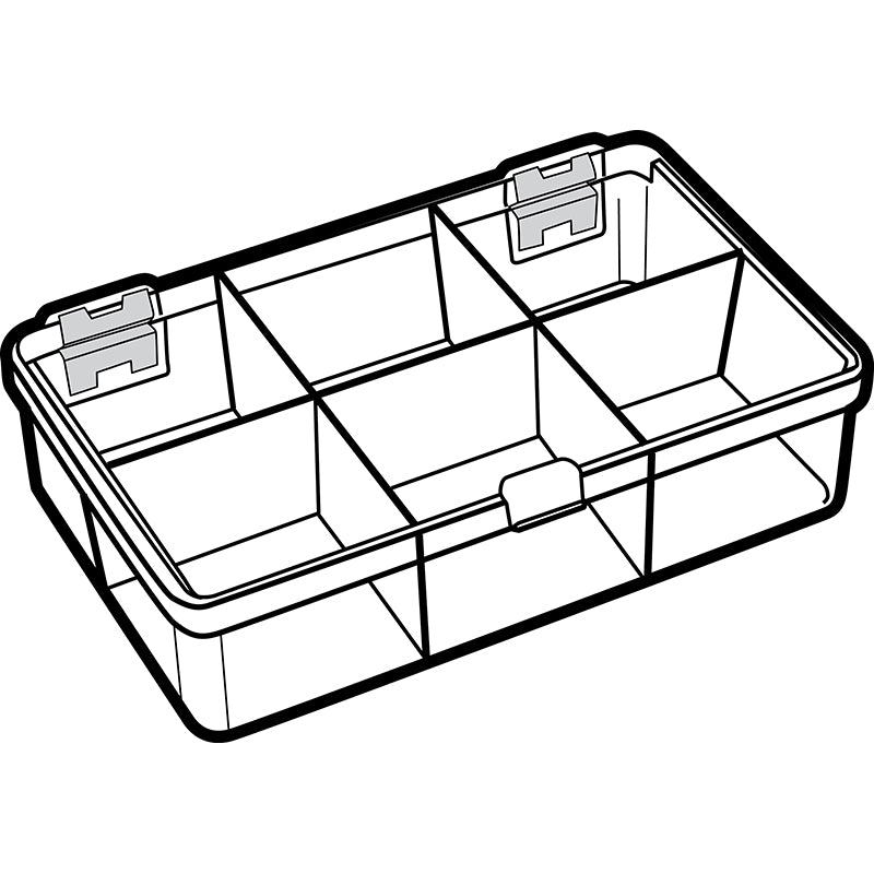 6236MT (5206CL) Mighty-Tuff Series Six Compartment Box Closed Angled View