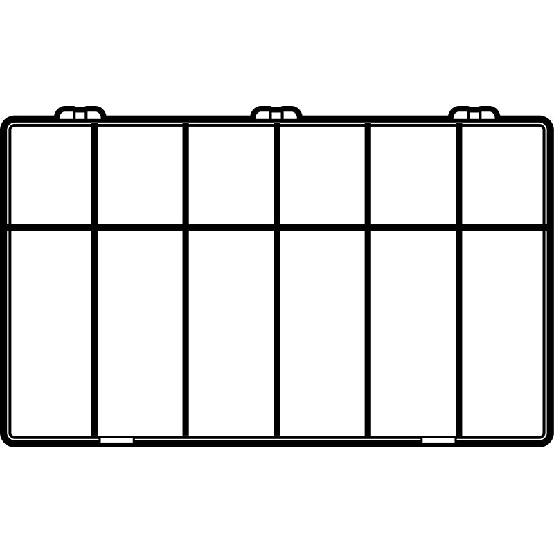 6713DB (T612D) T-Series Deep twelve compartment box - from above