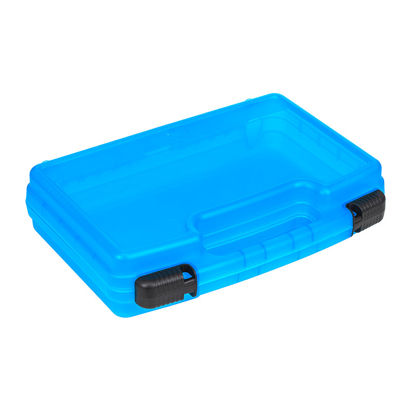 6780TP Translucent Blue Tradesman Case with Empty Interior – Angled View