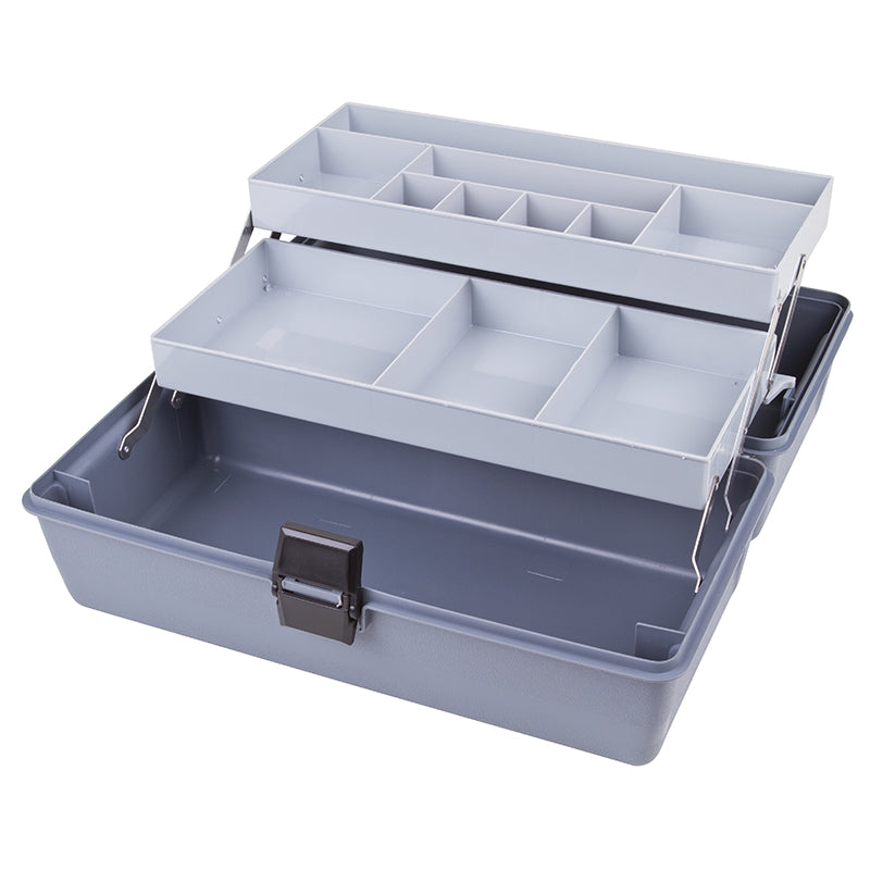 6749HS (17090-2) Utility Box with 2 Cantilever Trays with a total of 11 compartments in trays and 1 bulk storage compartment - Open View