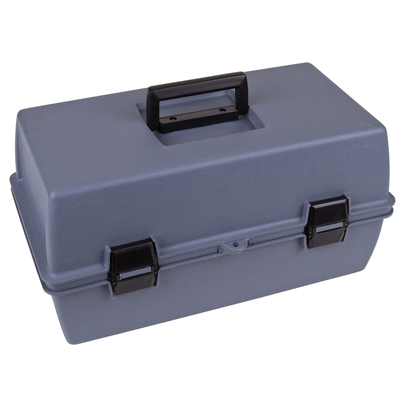 6755HS (18090-2) Utility Box with 2 Cantilever Trays with a total of 8 compartments in trays and 1 bulk storage compartment - Closed Angled View