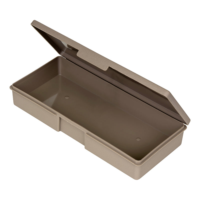 6160VB (V501) V-Series One Compartment Box, Taupe in Color – Angled Open View