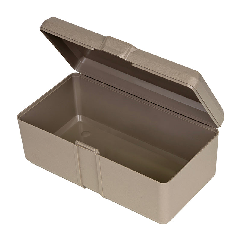 6654DV (V401D-2) V-Series One Compartment Box, Taupe in Color – Angled Open View