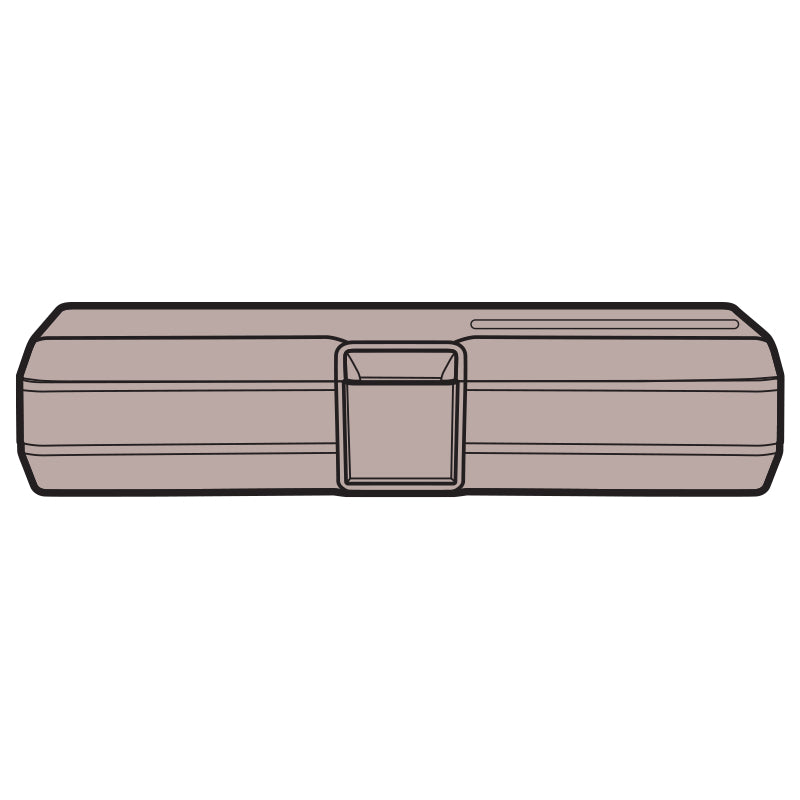 6655VA (V402-2) V-Series Two Compartment Box, Taupe in Color – Latch View