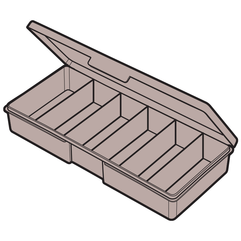 6660VA (V506-2) V-Series Six Compartment Box, Taupe in Color – Angled Open View