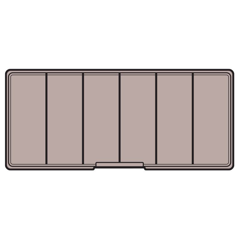 6660VA (V506-2) V-Series Six Compartment Box, Taupe in Color – From Above View