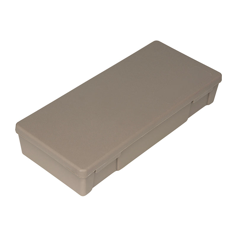 6667VB (V601) V-Series One Compartment Box, Taupe in Color – Angled Closed View