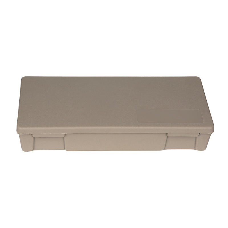 6667VB (V601) V-Series One Compartment Box, Taupe in Color – Front Closed View