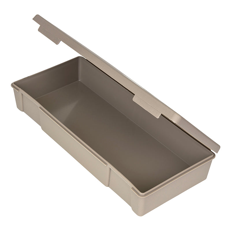 6667VB (V601) V-Series One Compartment Box, Taupe in Color – Open Angled View