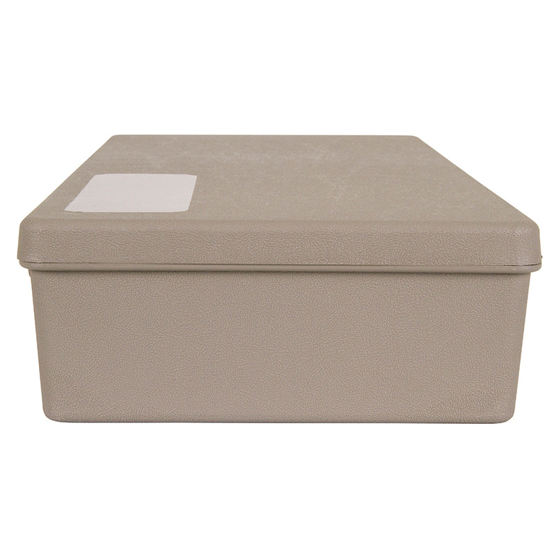 6667VB (V601) V-Series One Compartment Box, Taupe in Color – Side View