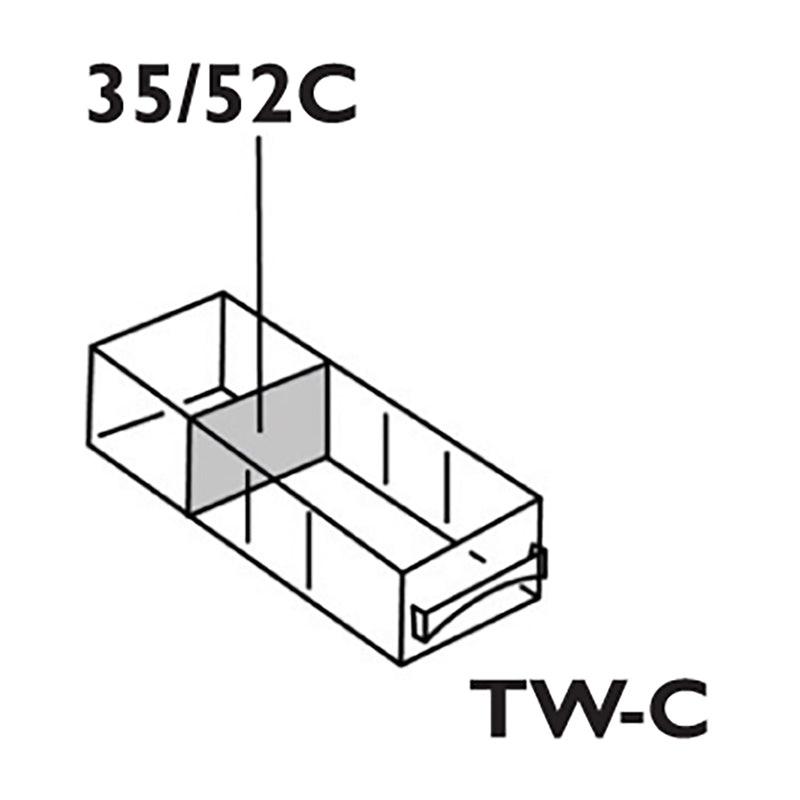 6780CD (35/52C) Divider Diagram for Placement in TW-C Conductive Cabinet Drawer