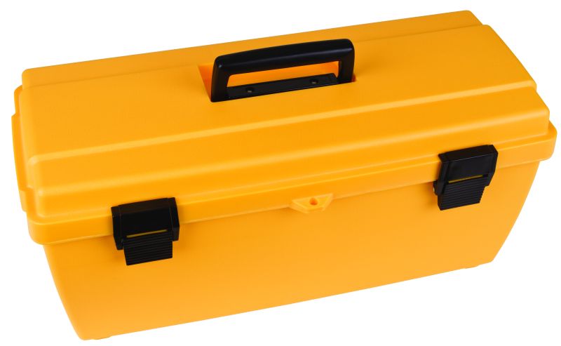 yellow tackle box