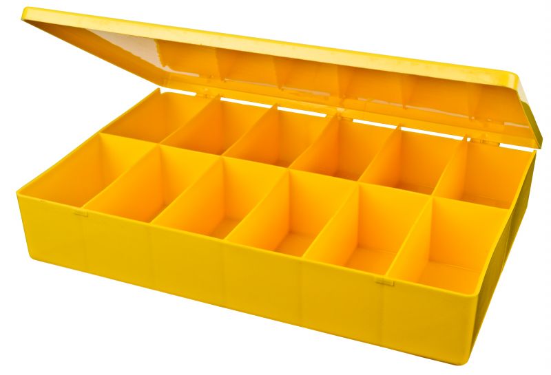 Flambeau Compartment Box, Gray, 3H x 13L x 18-1/2w, 1ea 6745BA