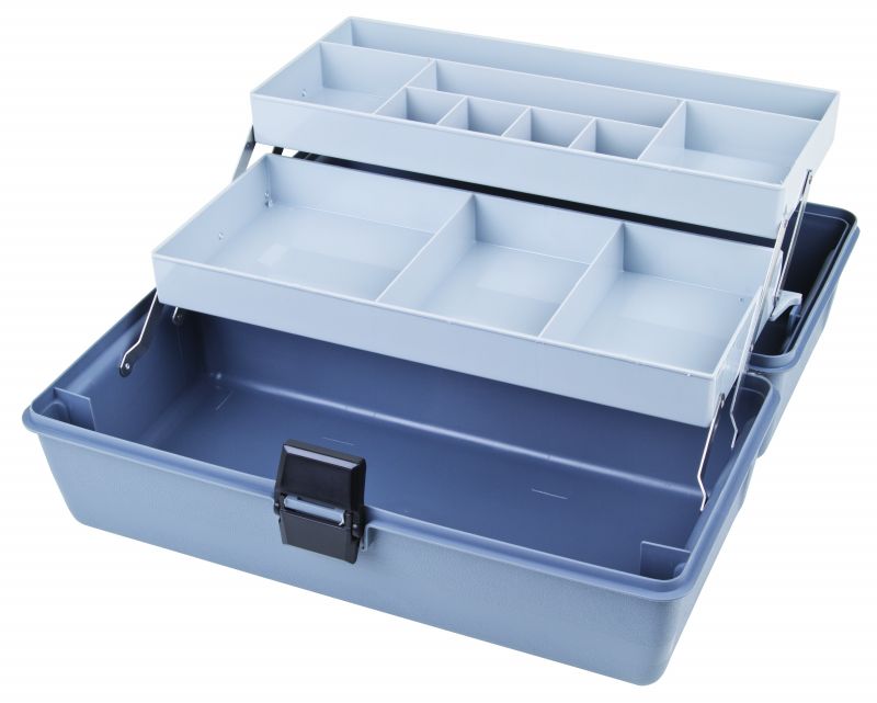 Flambeau Single Compartment Gray Small Parts Storage Box - 15-1/2 Wide x 2-1/2 High x 11-3/4 Deep, Copolymer Frame | Part #711-2